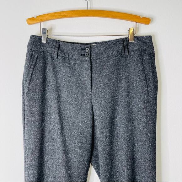 Liz Claiborne grey white speckle herringbone preppy academia Jackie pants 12 - Picture 2 of 6